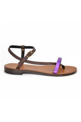 Infradito donna in cuoio multicolore. DONNARI' | DC24A-TESTA DI MORO VIOLA